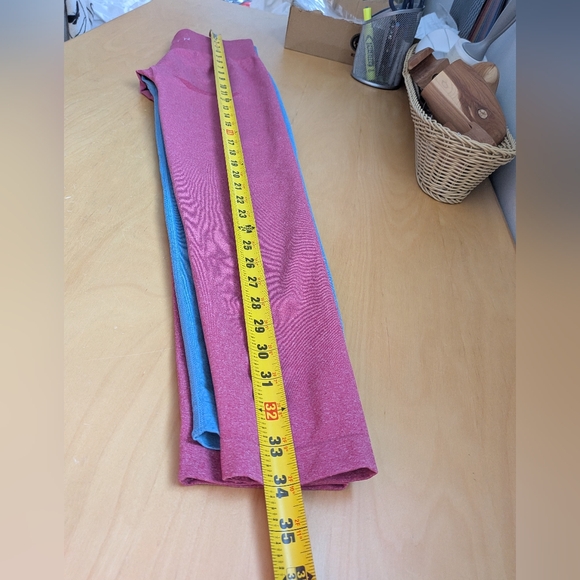 BUNDLE OF 2 NVGTN Seamless Women Leggings Size Medium Pink And Blue Activewear - Picture 14 of 15